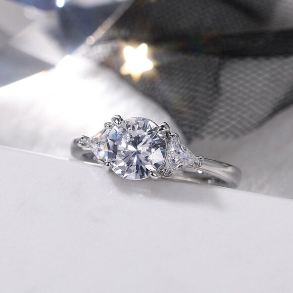 💍OVAL CUT SILVER SOLITAIRE PROMISE WEDDING ENGAGEMENT RINGS, K762 - Picture 3 of 7